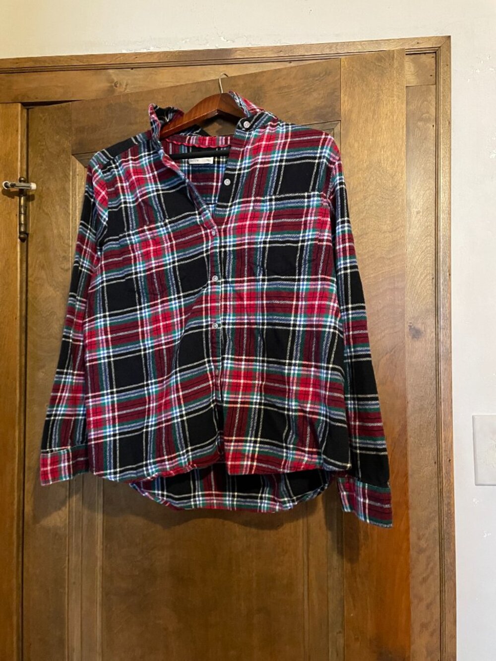 Croft and Barrow Plaid Flannel Shirt Button Down Women's XL (RUNS SMALLER)